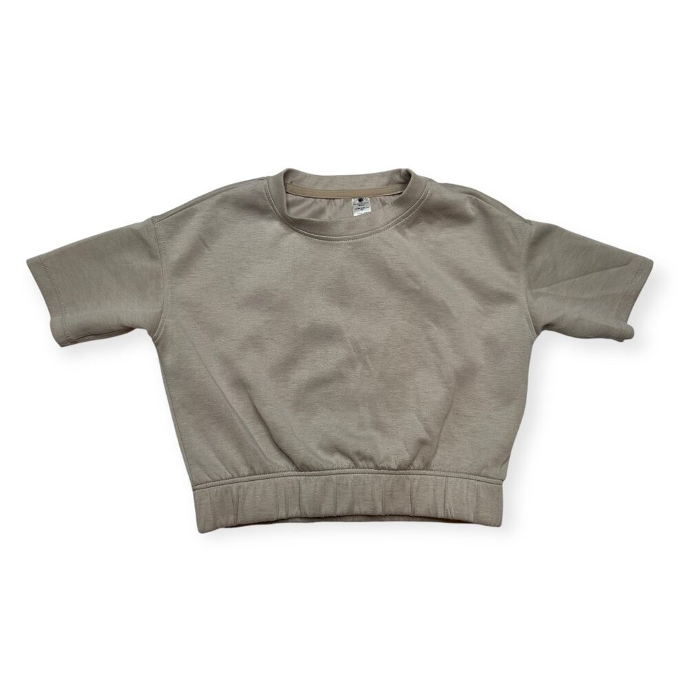 Yogalicious Girls Scuba Lanston Crew Neck Top in Tan‎